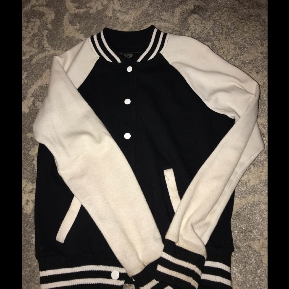 Varsity Black and White Sweater